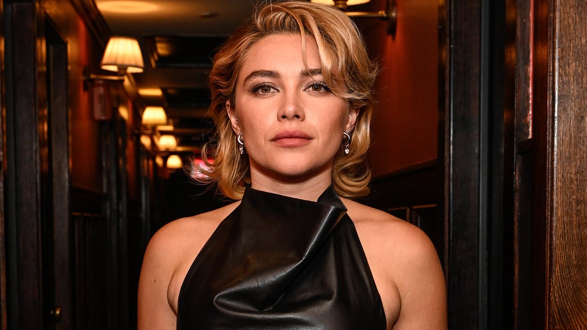 Florence Pugh looks sensational in a skintight leather dress with racy cut outs at Thunderbolts* screening
