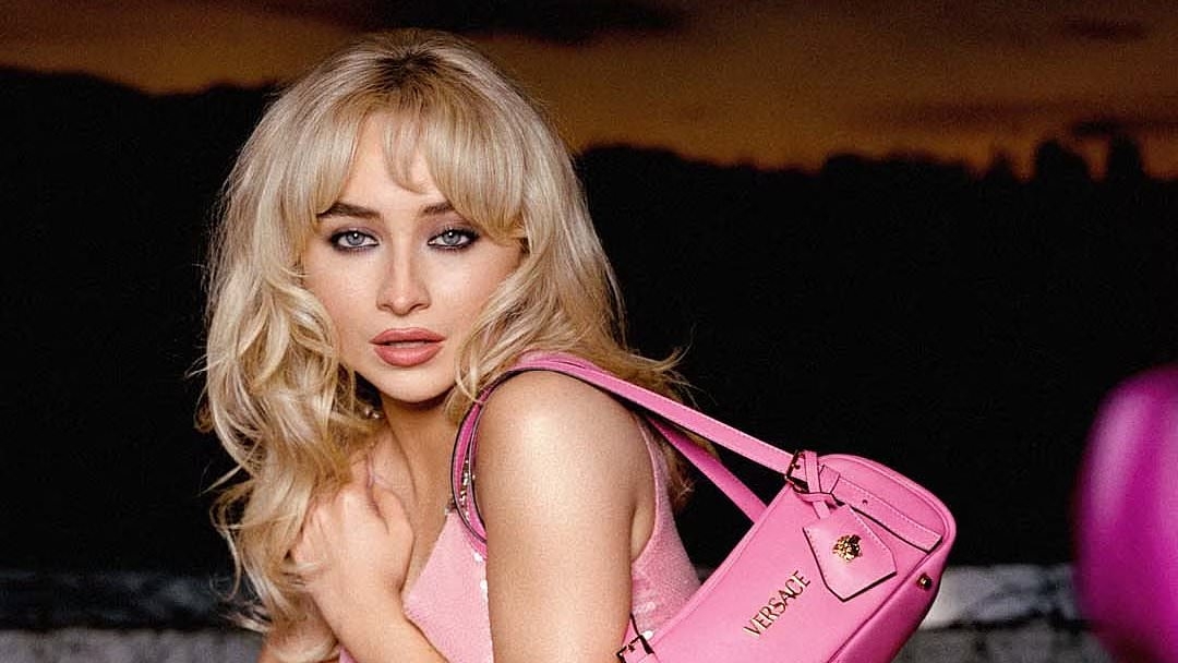 Sabrina Carpenter poses up a storm in pink sequin mini dress as she becomes the latest popstar to land huge deal with Versace