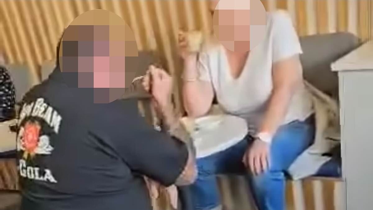 EXCLUSIVE See the moment pot-bellied Casanova with SEVEN girlfriends is confronted by his lovers at a cafe - as the Jim Beam fan's love life explodes
