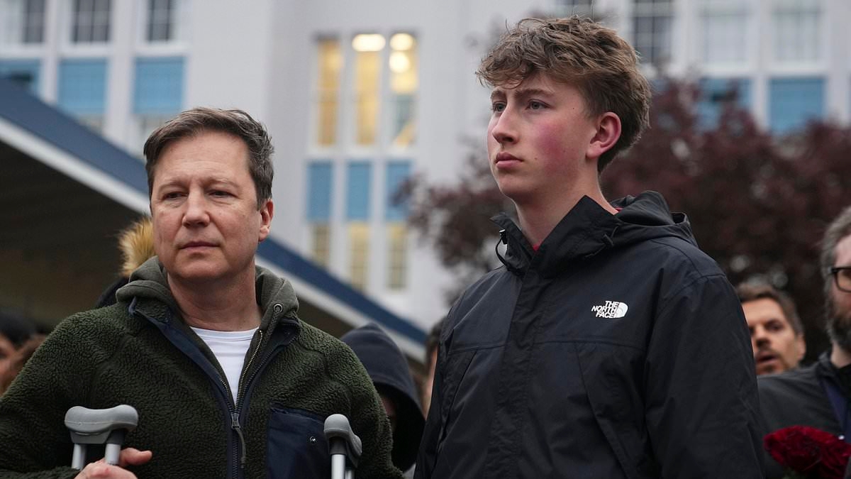 Brave surviving son pictured by Hallmark star's side after wife was killed in BC car-ramming attack