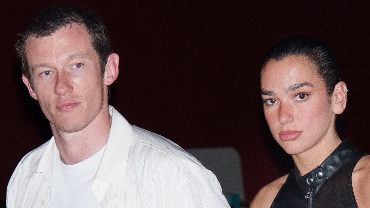 Dua Lipa sizzles in black leather mini dress as she and fiancé Callum Turner enjoy date night in NYC