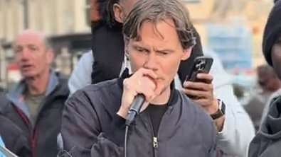 Noughties pop star looks unrecognisable as he performs in the street 18 years after soaring to fame with huge hit single