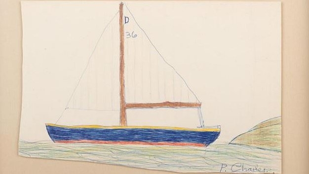 EXCLUSIVE Drawing of a sailing boat with hidden message that nine-year-old King Charles gifted to his matron could fetch £16,000 at auction