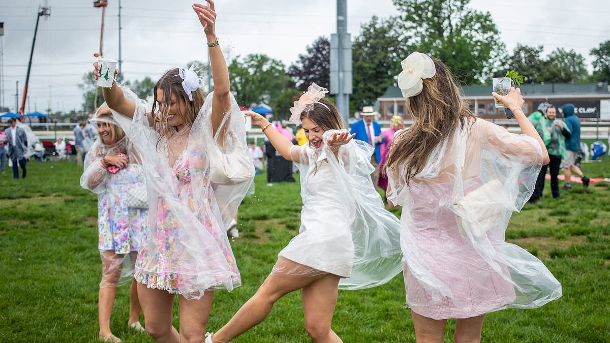 Wild Kentucky Derby attendees are seen getting rowdy ahead of the prestigious horse race