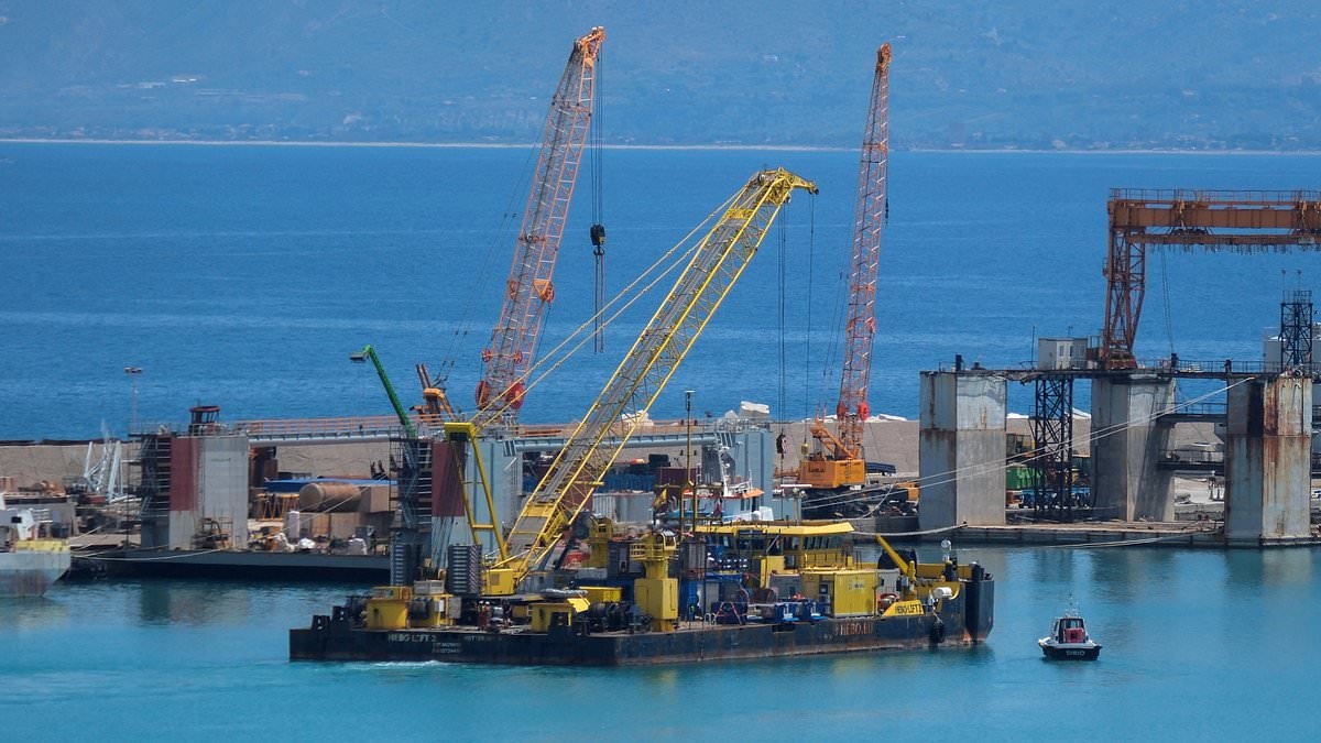 Experts seen starting £20million operation to raise the doomed Bayesian almost a year after superyacht tragedy