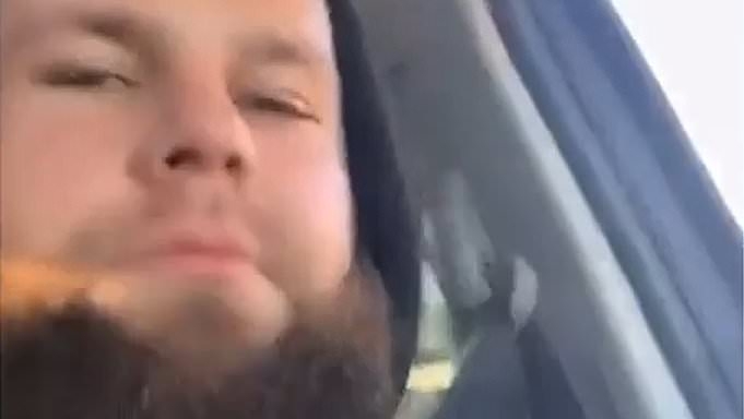 Shocking moment bearded man fires shotgun from a moving car