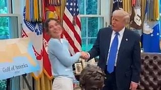 Donald Trump meets ballerina Ksenia Karelina who he helped free from Russian hellhole jail in prisoner swap