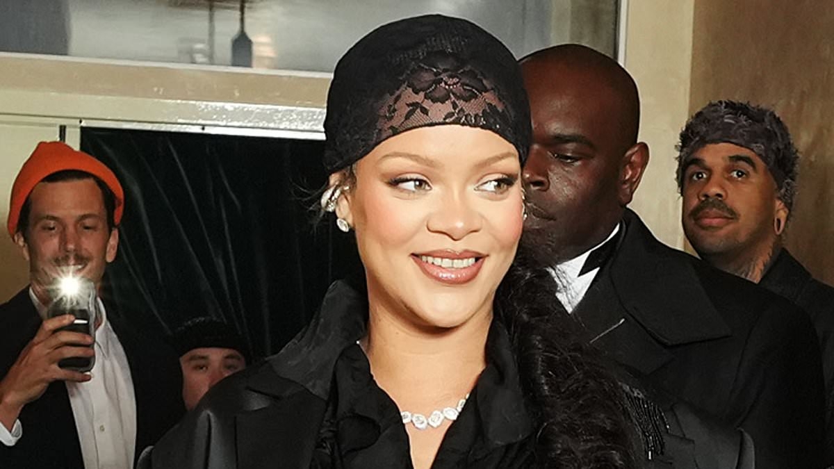 Pregnant Rihanna bares her baby bump in a sexy silk co-ord as she joins partner A$AP Rocky at his Met Gala afterparty alongside Heidi Klum, Sabrina Carpenter and Jenna Ortega