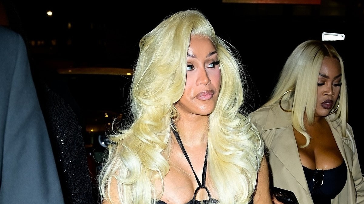 Cardi B looks strikingly different as she sports a dramatic bleached blonde wig while joining glam Heidi and Leni Klum and Doja Cat at star-studded Cipriani Met Gala afterparty
