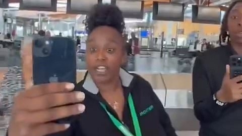Dramatic moment Frontier Airlines gate agent clashes with passenger over unexpected snag at check-in