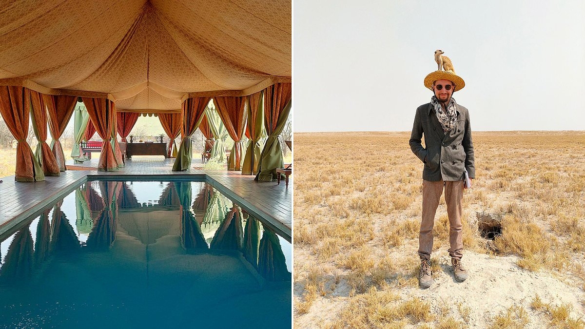 How the other half 'safari': I visited a royal-approved camp hidden in the middle of the desert quite unlike anything I've ever seen - and even the meerkat is world famous