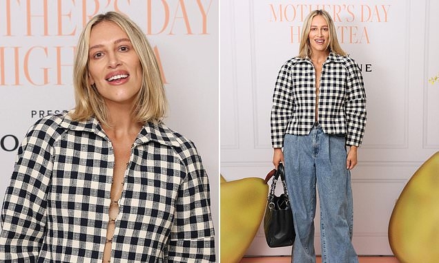 Phoebe Burgess goes braless as she enjoys time with the girls at a Mother's Day lunch after her ex-husband Sam reveals he is expecting his second child with new wife Lucy