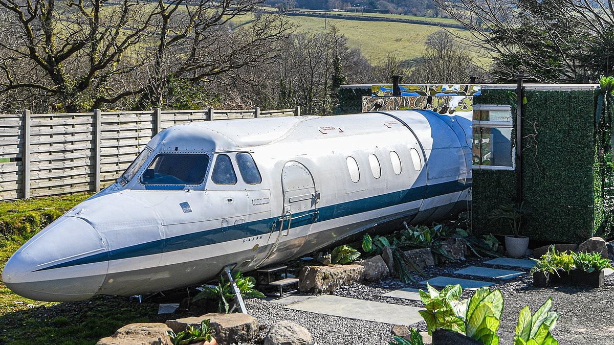 Dad turns 1970s private jet into holiday home - and it still has the original cockpit