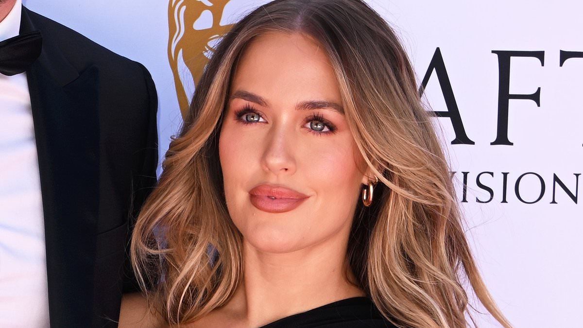 Lottie Tomlinson wows in a daring mesh panel gown as she packs on the PDA with fiancé Lewis Burton on the 2025 BAFTA red carpet