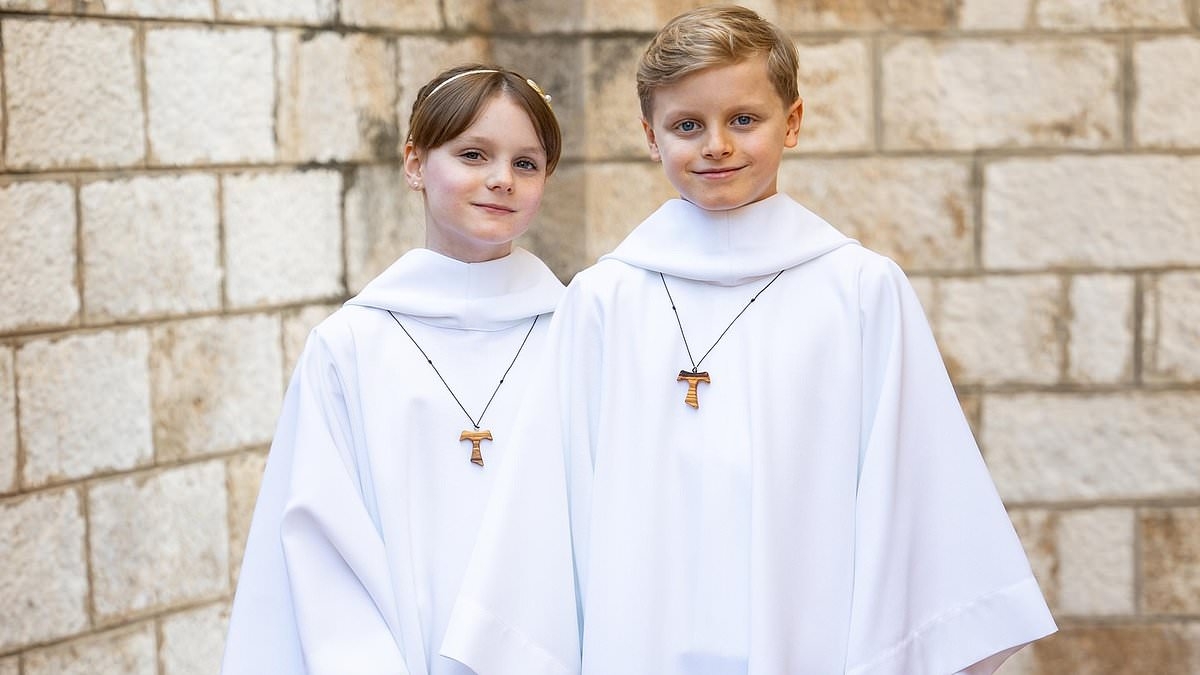 Prince Jacques and Princess Gabriella of Monaco celebrate first Holy Communion attended by proud parents Prince Albert and Princess Charlene
