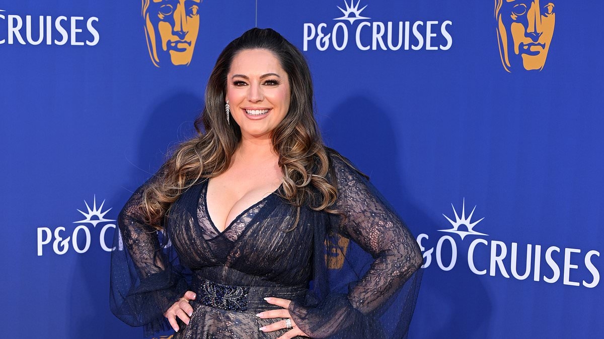 Kelly Brook oozes Gothic glamour in a semi-sheer navy maxi dress as she cosies up to dapper husband Jeremy Parisi at the 2025 BAFTA awards