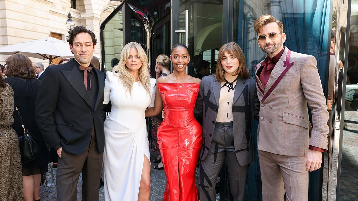 Rivals cast reunite at BAFTA TV Awards as Emily Atack joins Nafessa Williams and David Tennant - but the show walks away with nothing