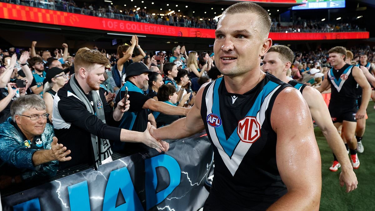 Port Adelaide AFL star Ollie Wines makes a huge announcement on his personal life in heartwarming double reveal