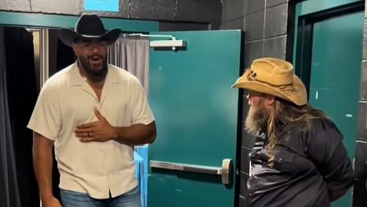 NFL star Jordan Mailata leaves Jason Kelce and country icon Chris Stapleton stunned after showing off shock talent