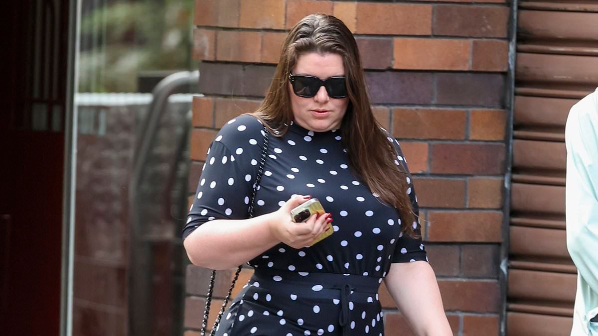 Spot on! Billionaire heiress Francesca Packer makes a fashion statement in an eye-catching black and white polka dot jumpsuit paired with Valentino heels and a Chanel tweed handbag