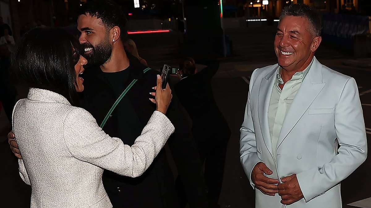 Married At First Sight stars Tony Mojanovski, Adrian Araouzou and Carina Mirabile reunite at Australian Fashion Week in Sydney