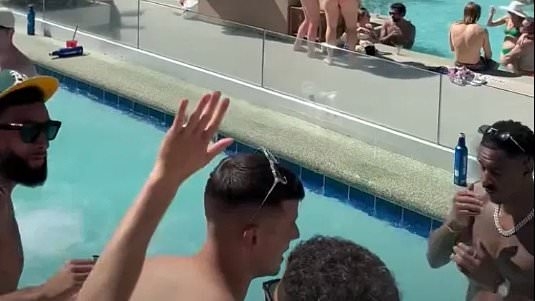 Inside Leeds' Vegas promotion party: Former Man United star leads the celebrations in Sin City as players continue to bask in top-flight return