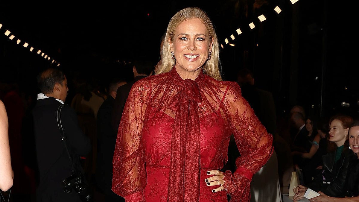 Samantha Armytage, 48, stuns in flirty lace frock while Sally Obermeder, 52, looks decades younger in silver mini dress as they lead celebrity arrivals at Australian Fashion Week
