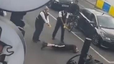 Footage shows man being Tasered 'after punching police officer in the head' in Croydon