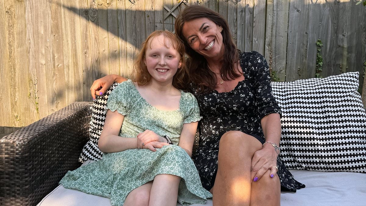 Davina McCall pays 'uplifting' visit to brain tumour sufferer Kirsty Waugh, 11, after youngster was diagnosed on the same day presenter had surgery to remove her own benign growth