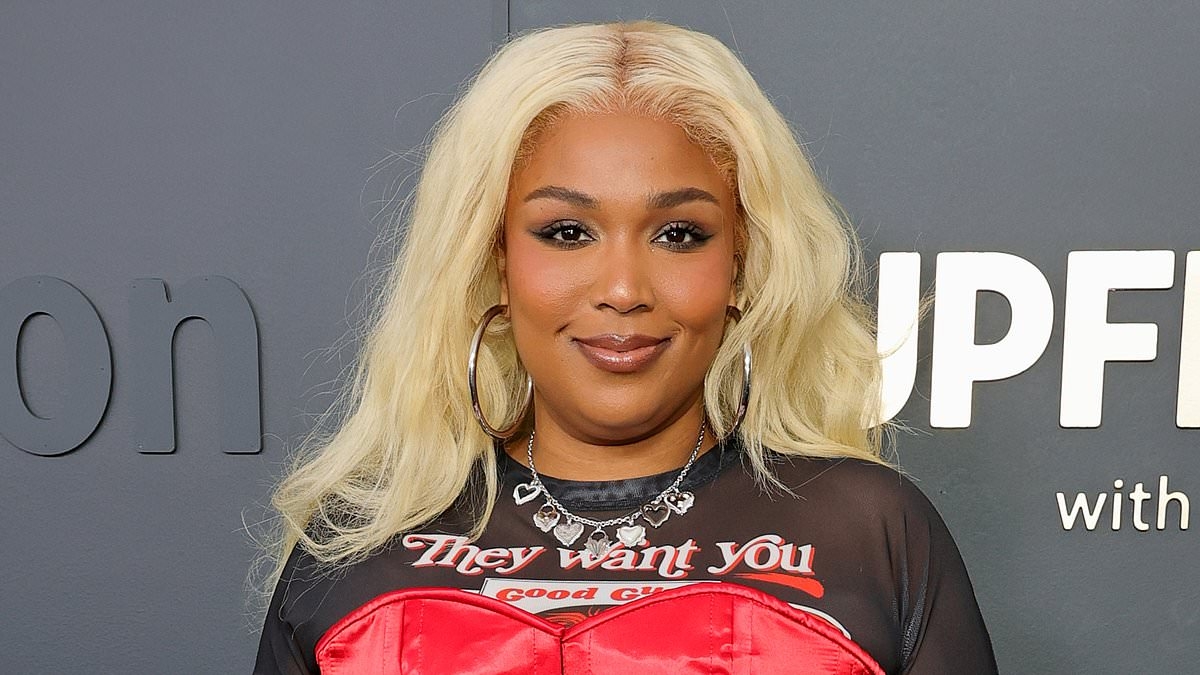 Lizzo highlights trim waist and weight loss in red corset as she leads the stars at Amazon 2025 Upfronts
