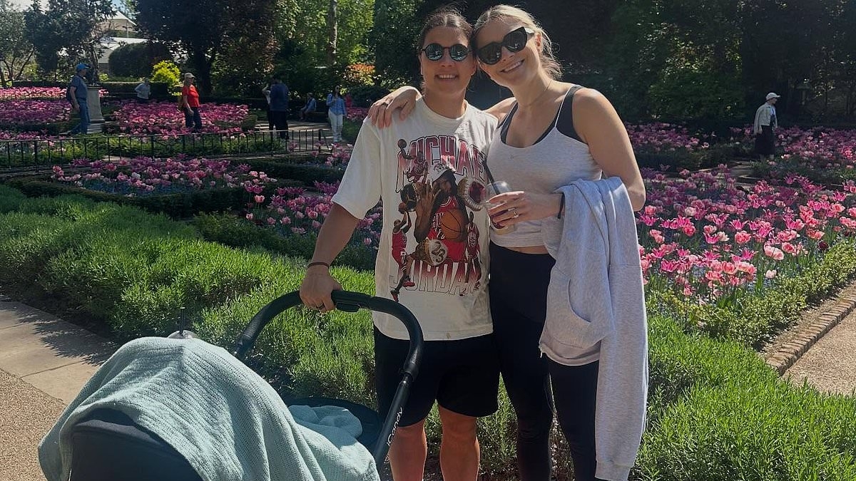 Sam Kerr and Kristie Mewis step out with their baby boy Jagger for the first time as he meets his grandparents