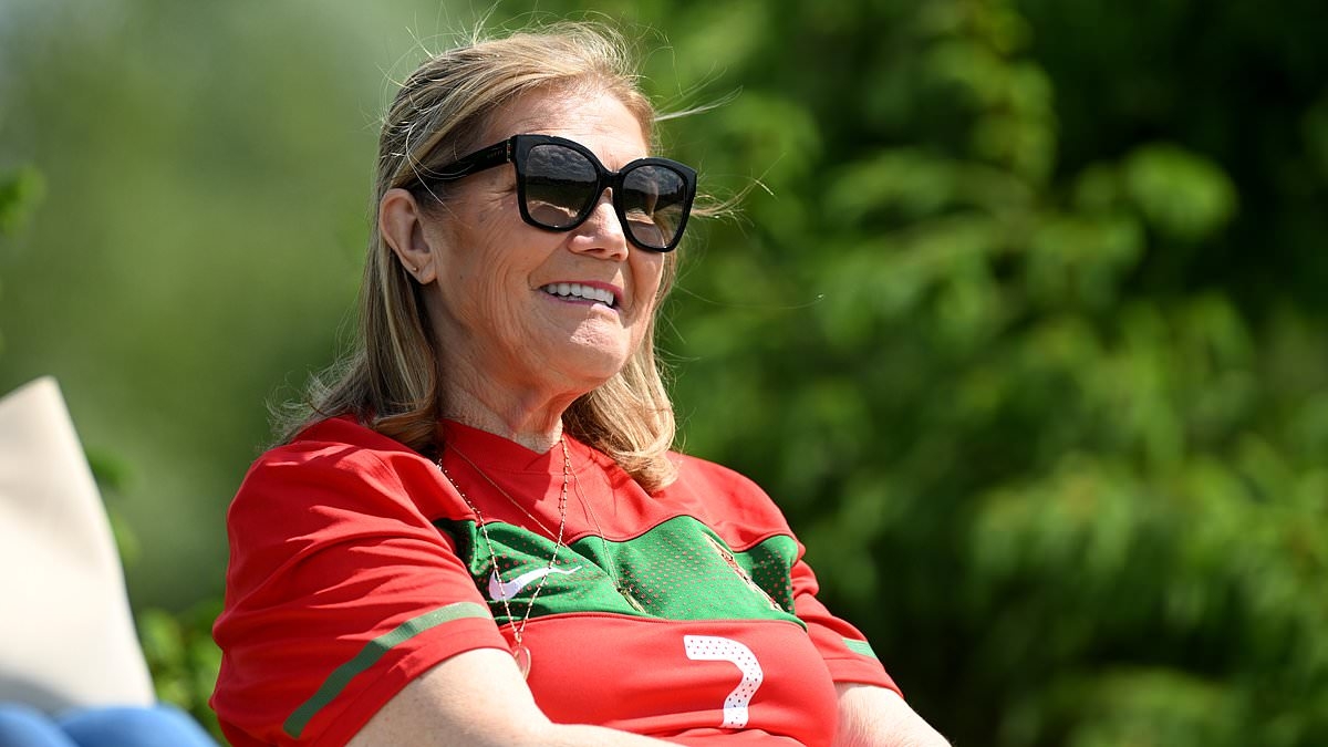 Cristiano Ronaldo's mother proudly watches on as Portugal legend's son, 14, warms up ahead of his first U15s game against Japan - and wears iconic World Cup shirt from the sidelines
