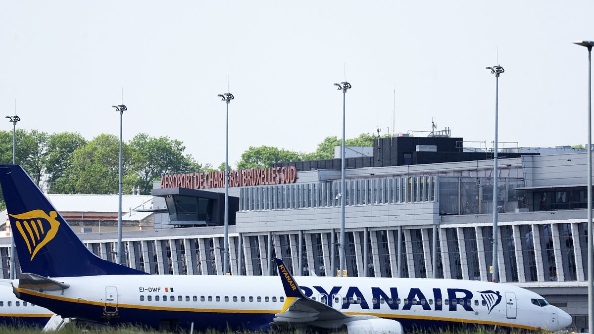 Dramatic moment police storm Ryanair jet after bomb threat forces major Belgian airport to suspend flights and set up security perimeter