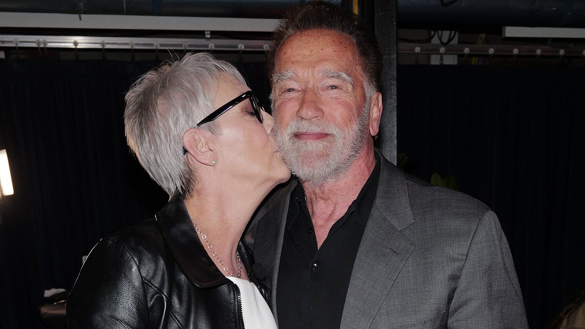 Jamie Lee Curtis kisses True Lies costar Arnold Schwarzenegger 30 years after she stripped for him