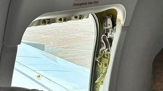 Shocking moment plane passenger opens emergency exit door because he 'wanted to get some fresh air'