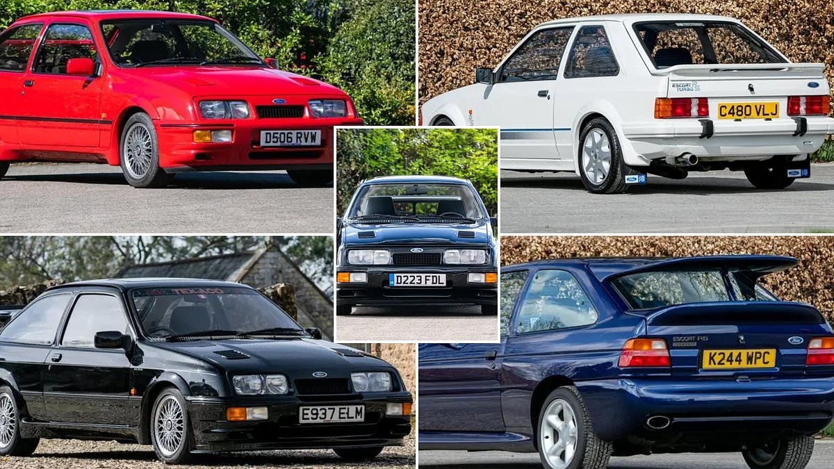 Haul of £1.2m Fast Fords for sale with Sierra Cosworths, Escort hot hatches and rapid Capris up at huge auction