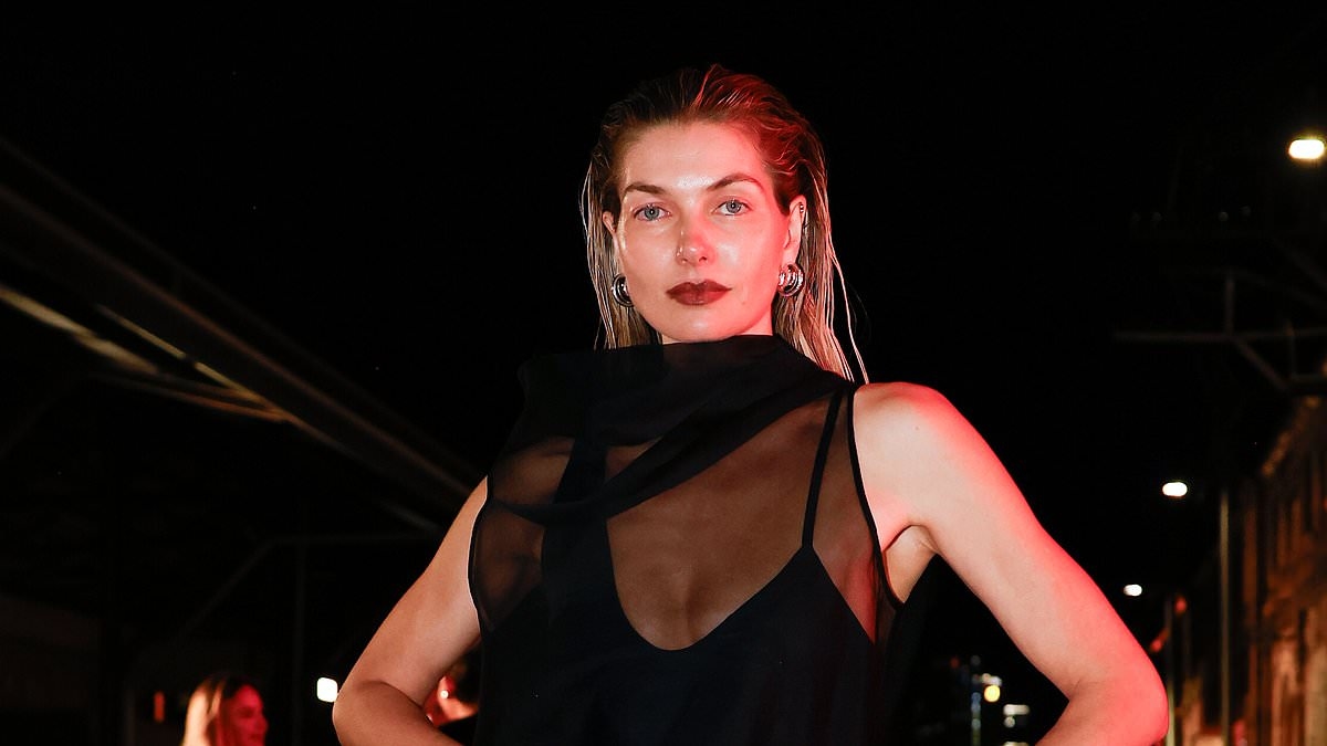 Newly single Jessica Hart dares to bare in completely sheer frock at Australian Fashion Week after split from race car driver James Kirkham
