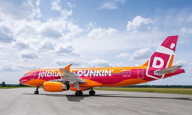 JetBlue unveils Dunkin'-themed plane