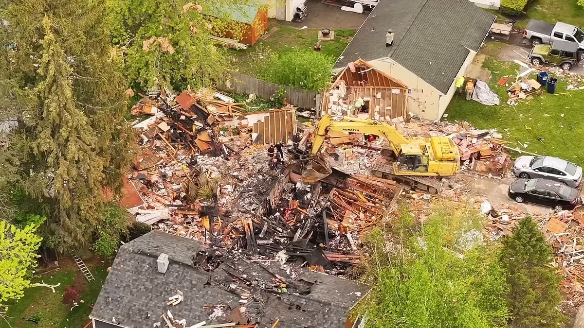 Horrific footage shows aftermath of 'catastrophic' explosion that leveled home with two inside