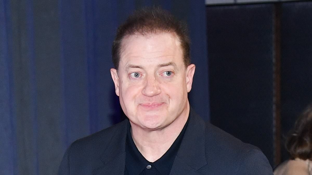 Brendan Fraser displays his slimmed-down physique as he joins girlfriend Jeanne Moore at cancer charity gala - after reuniting with Liz Hurley for new TV project 25 years after Bedazzled
