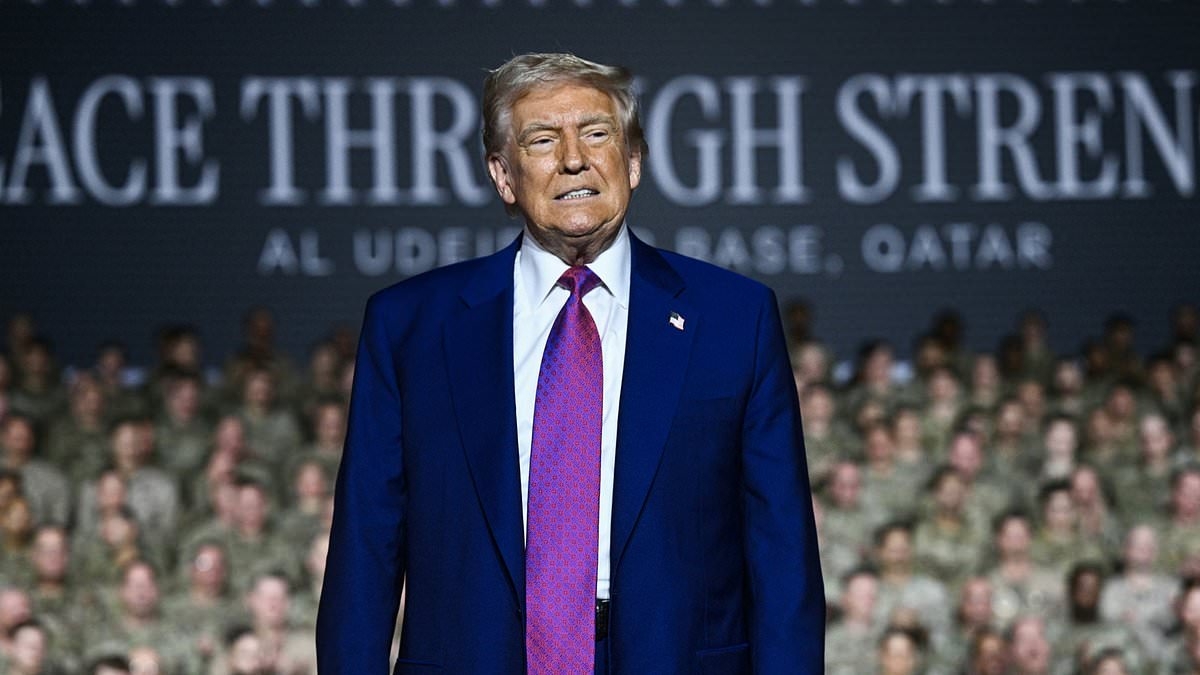 Trump reveals his real reason for looking at serving a third term in speech to troops in Qatar