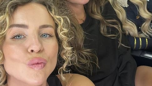 Lydia Bright is seen for the first time since being embroiled in ex James Argent's row with girlfriend Nicoline Artursson as she jets to Ibiza for pal Georgia Kousoulou's hen party