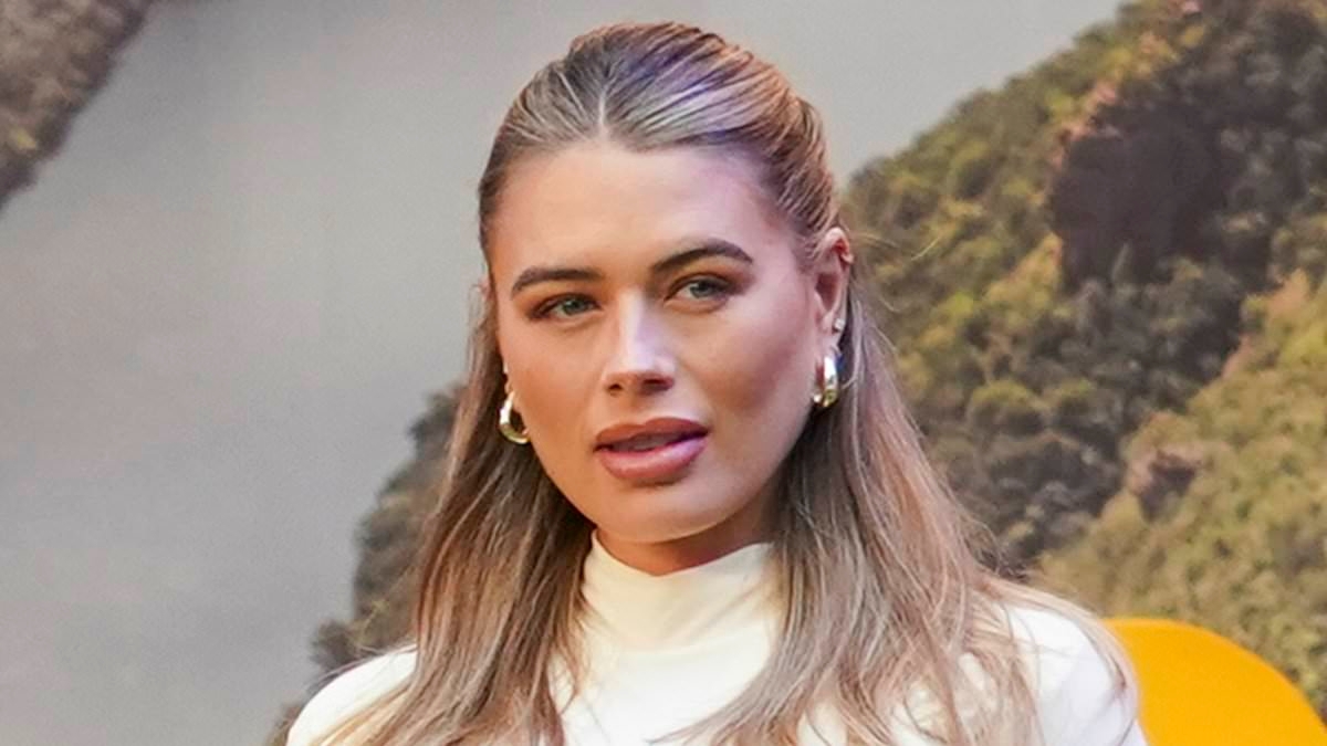 Arabella Chi shows off her growing baby bump in a chic cream midi dress as she attends the London premiere of Mission: Impossible 8 ahead of her imminent due date