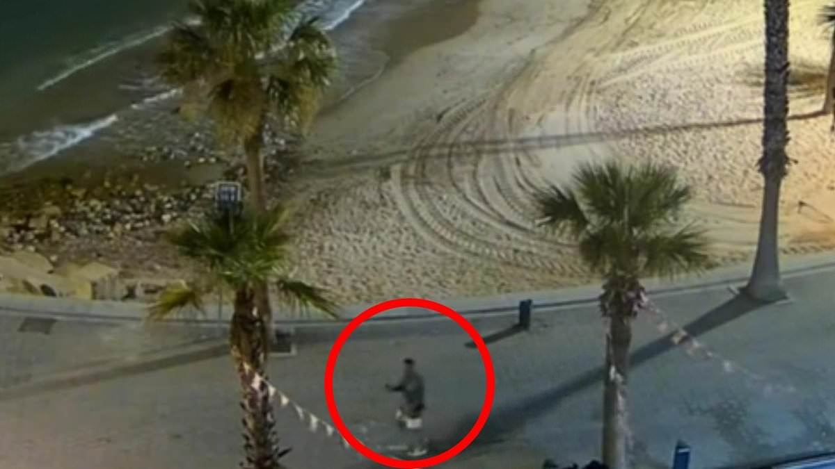 'Murdered' British father-of-four's last moments before he was found dead beneath 500ft Benidorm cliff are caught on CCTV - after family turned detective and forced cops to investigate his death