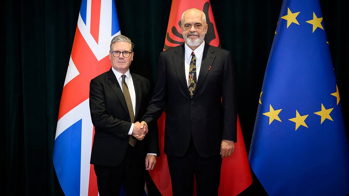 How Albania's 6ft 7in former basketball player Prime Minister towered over Keir Starmer on his day of humiliation as his long-awaited migrant crackdown crumbled live on TV