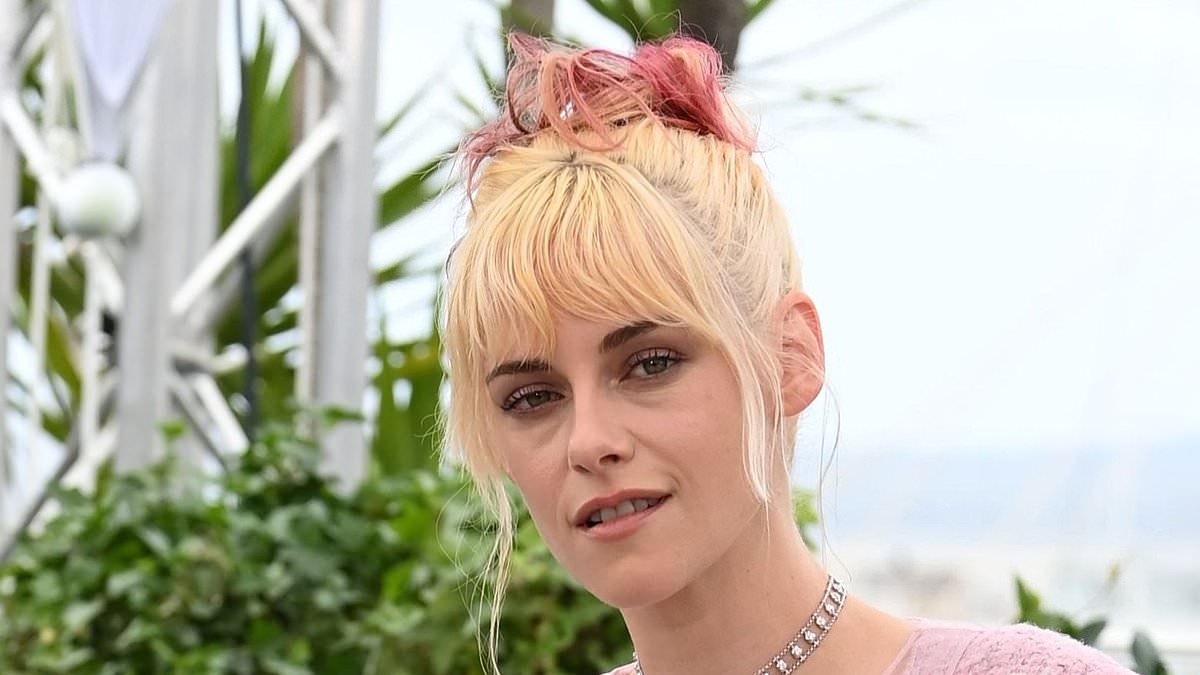 Newly-married Kristen Stewart, 35, puts on a leggy display in a sheer pink Chanel skirt as she attends The Chronology of Water photocall at Cannes Film Festival