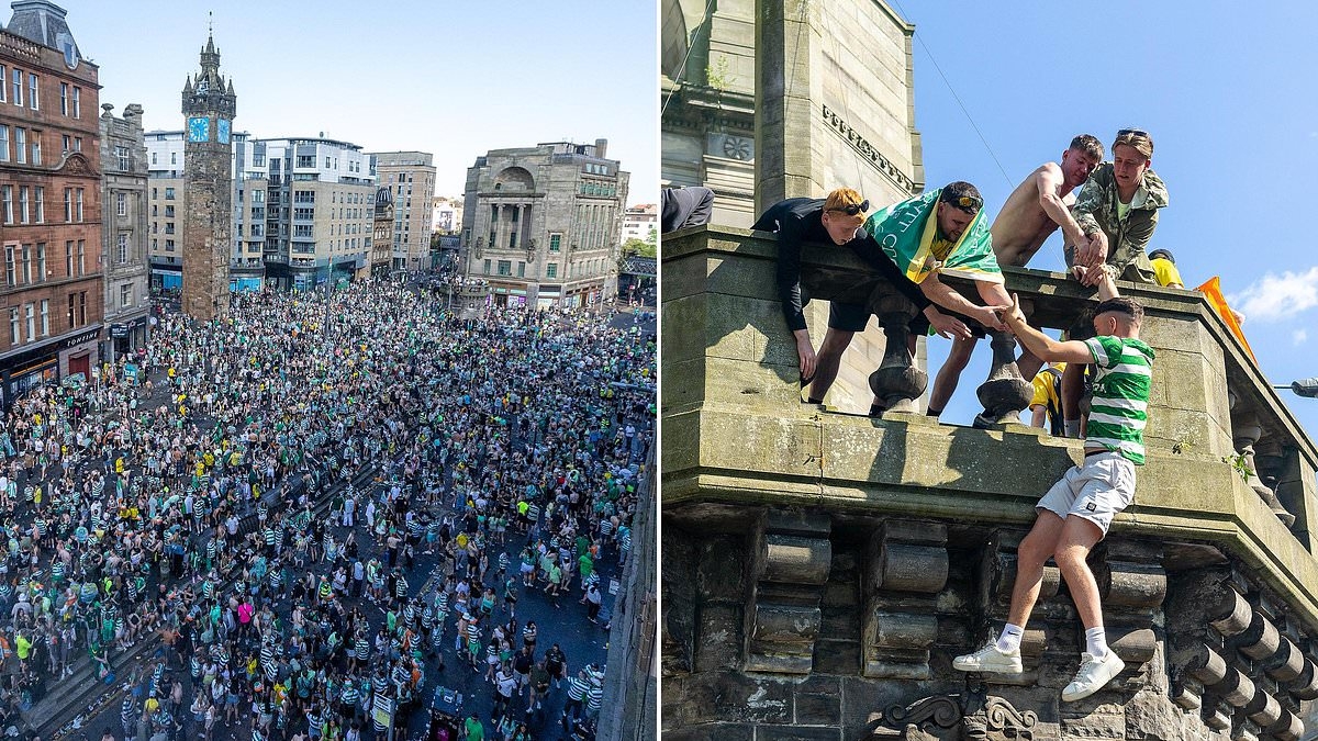 Thousands of Celtic fans defy club plea as they gather in Glasgow to celebrate title win