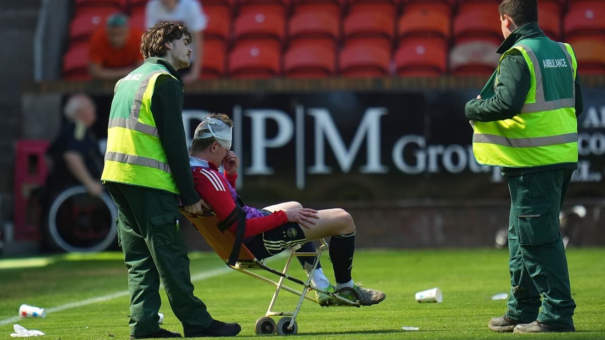 Police appeal for help in hunt for thug after 'mindless act' leaves Aberdeen defender with serious facial injury