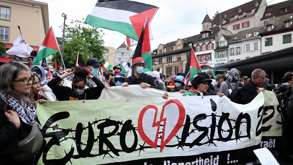 British protesters arrested at Eurovision after yelling 'Free Palestine' and trying to storm stage during Israel's performance