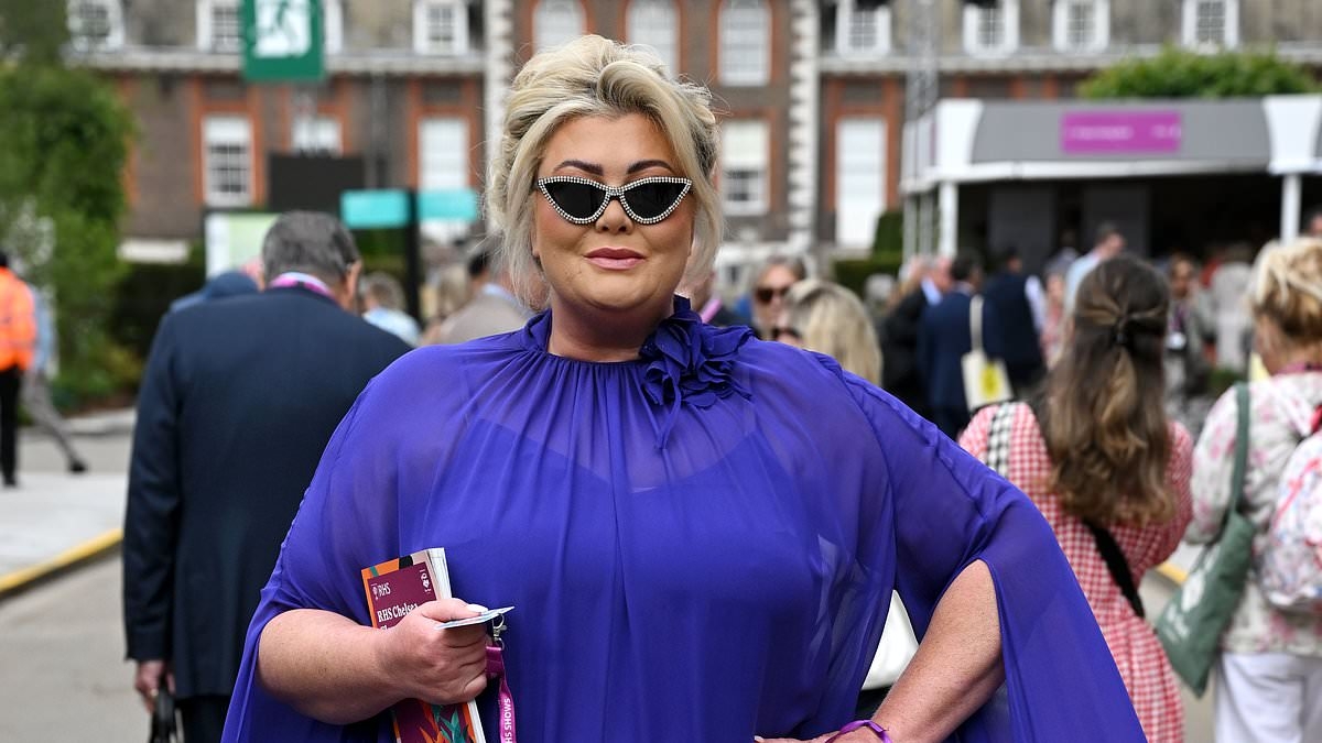 Gemma Collins slips her slimmer frame into a sheer dress as she joins glamorous Ferne McCann, Tasha Ghouri and Myleene Klass at star-studded Chelsea Flower Show